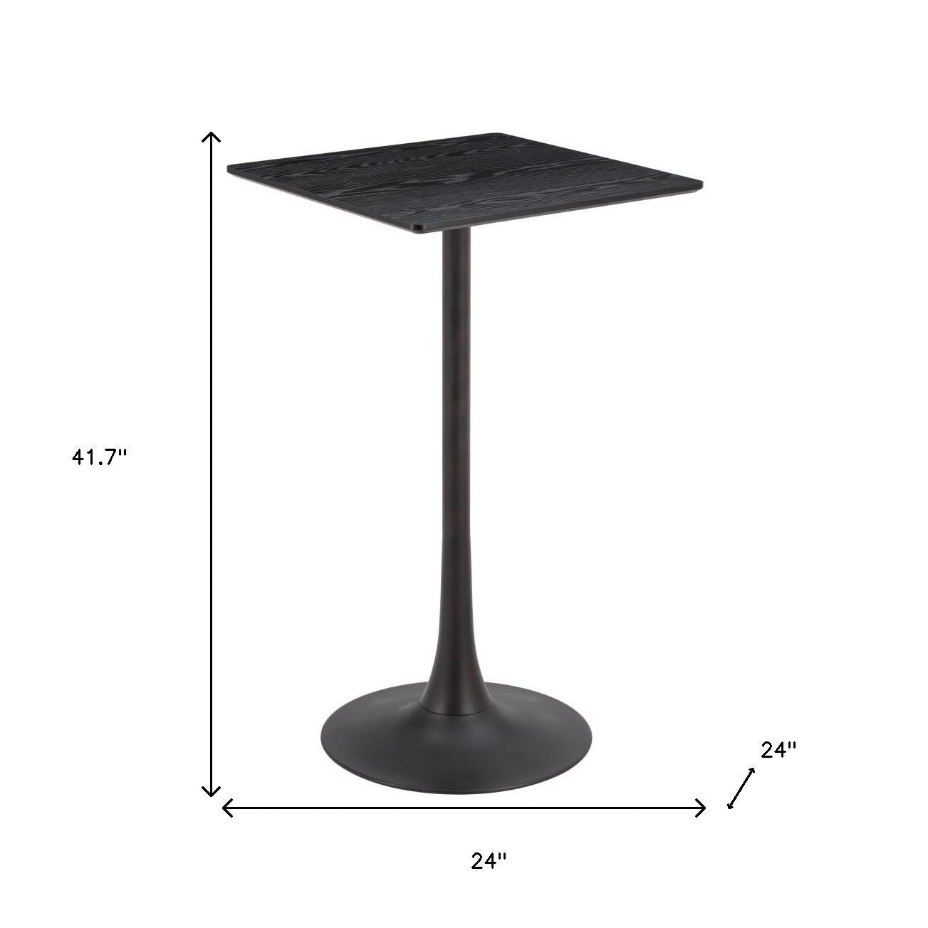 24" Black Wood Square Bar Table - GreatEagleInc
