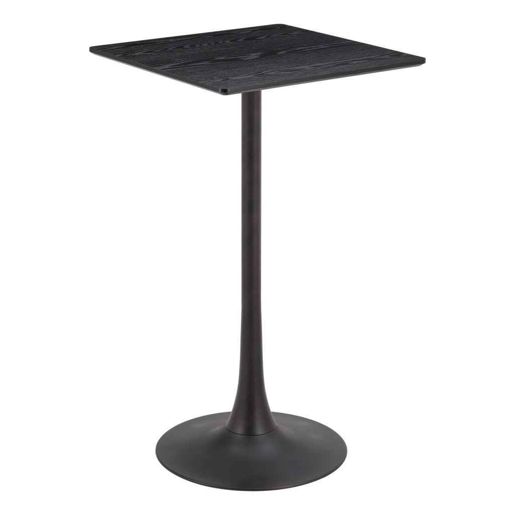 24" Black Wood Square Bar Table