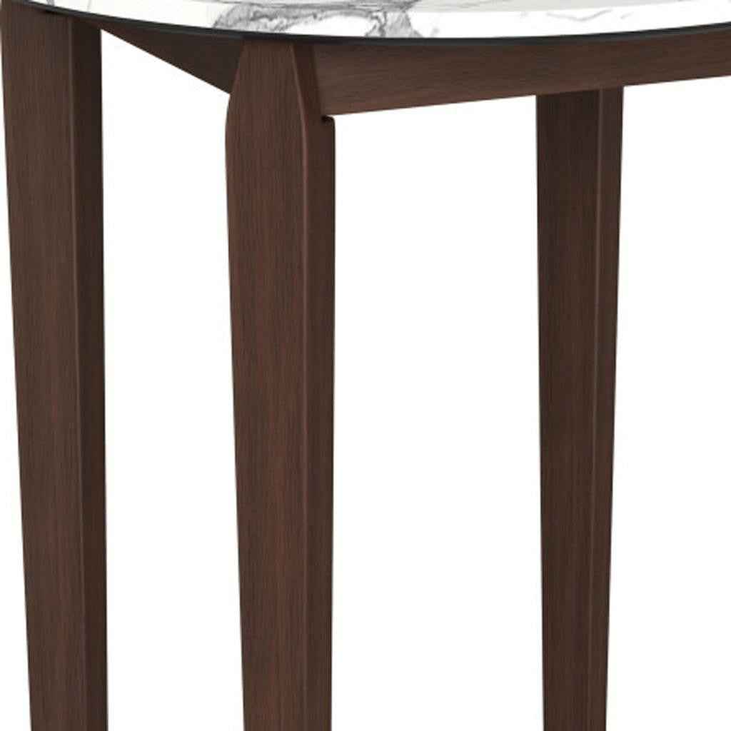 32" White Solid Wood Rounded Bar Table