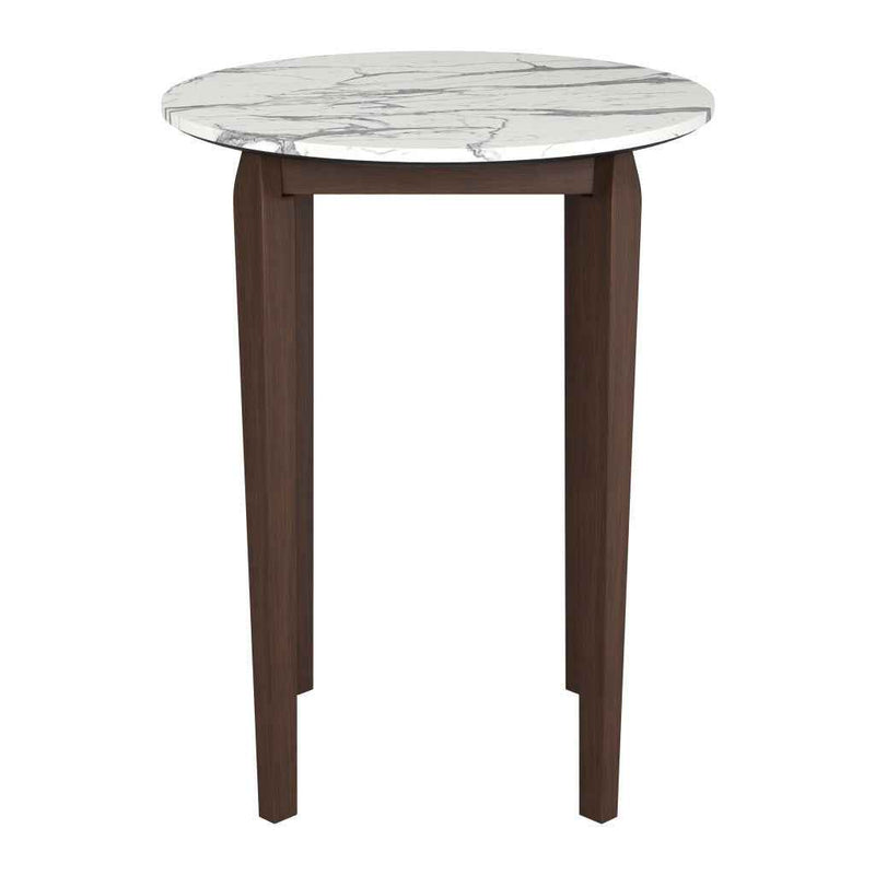 32" White Solid Wood Rounded Bar Table