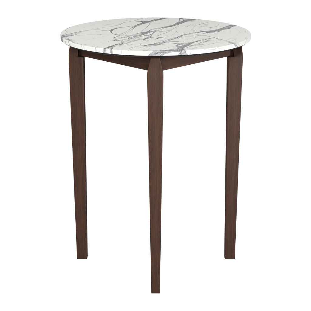 32" White Solid Wood Rounded Bar Table