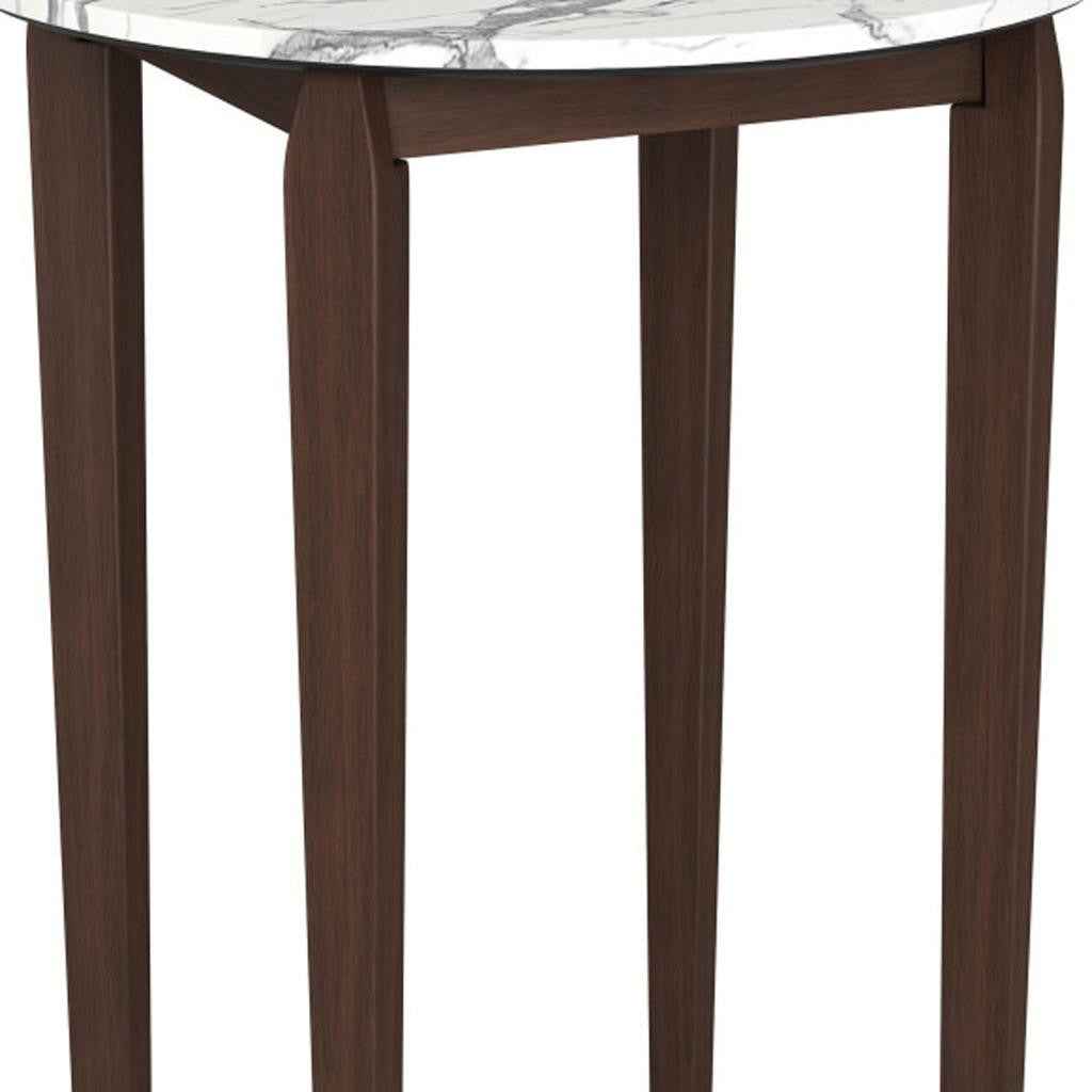 32" White Solid Wood Rounded Bar Table