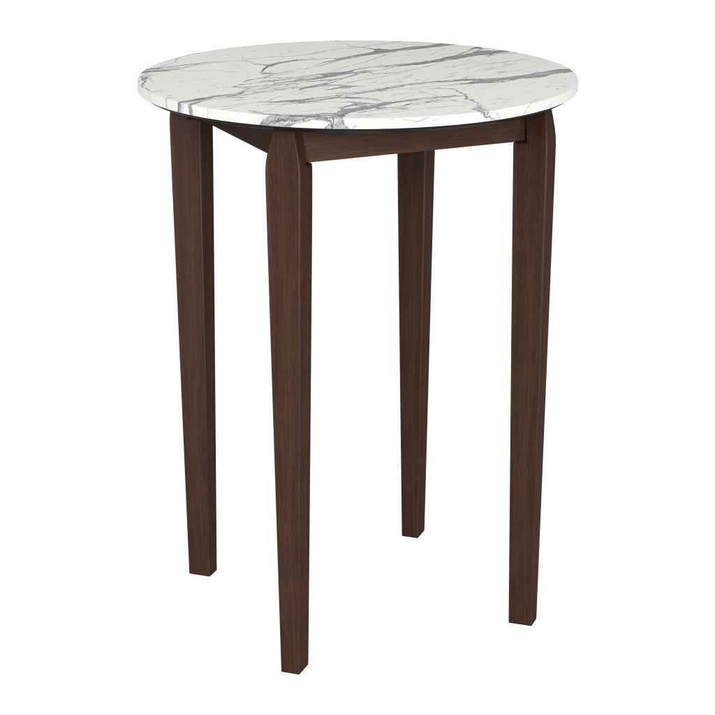 32" White Solid Wood Rounded Bar Table