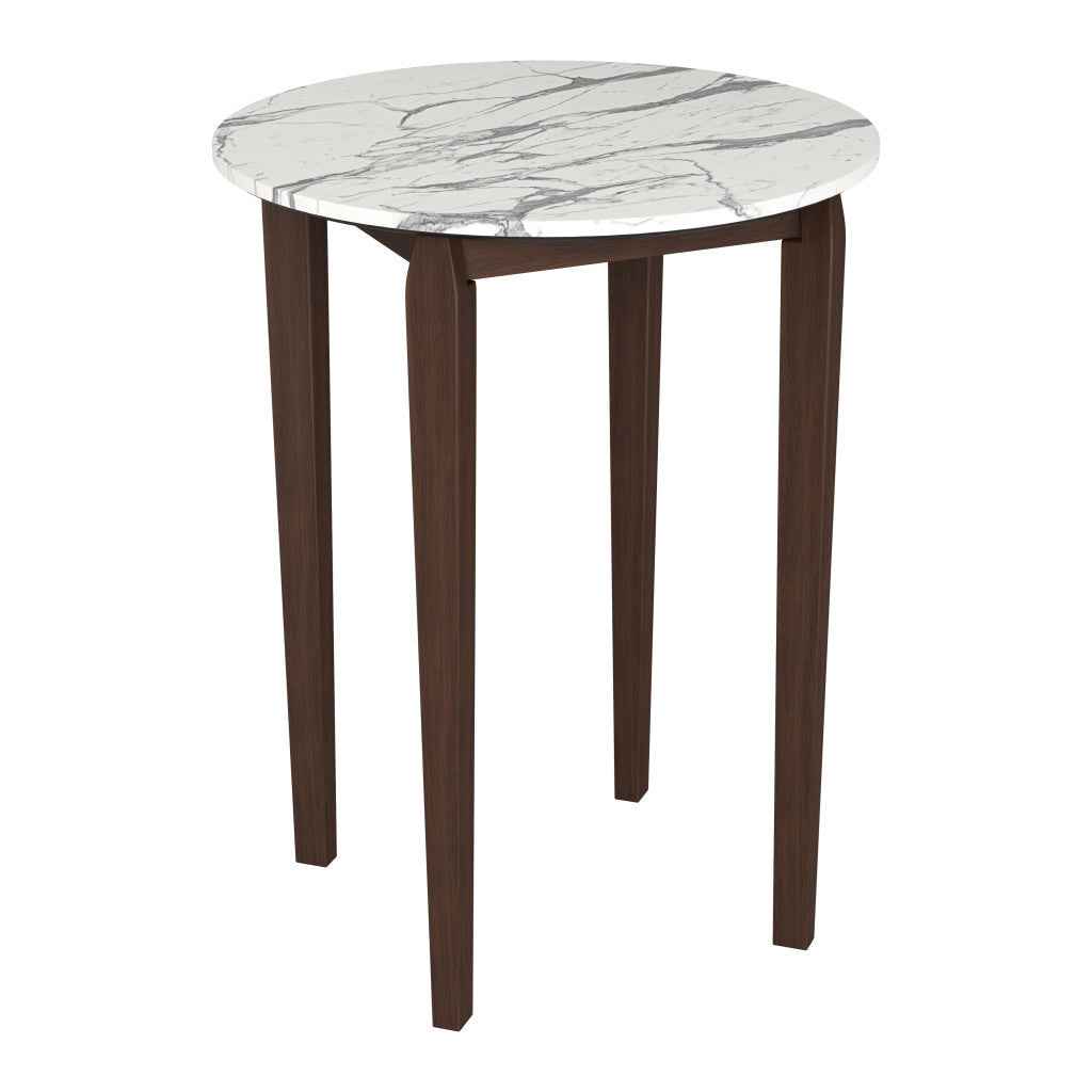 32" White Solid Wood Rounded Bar Table