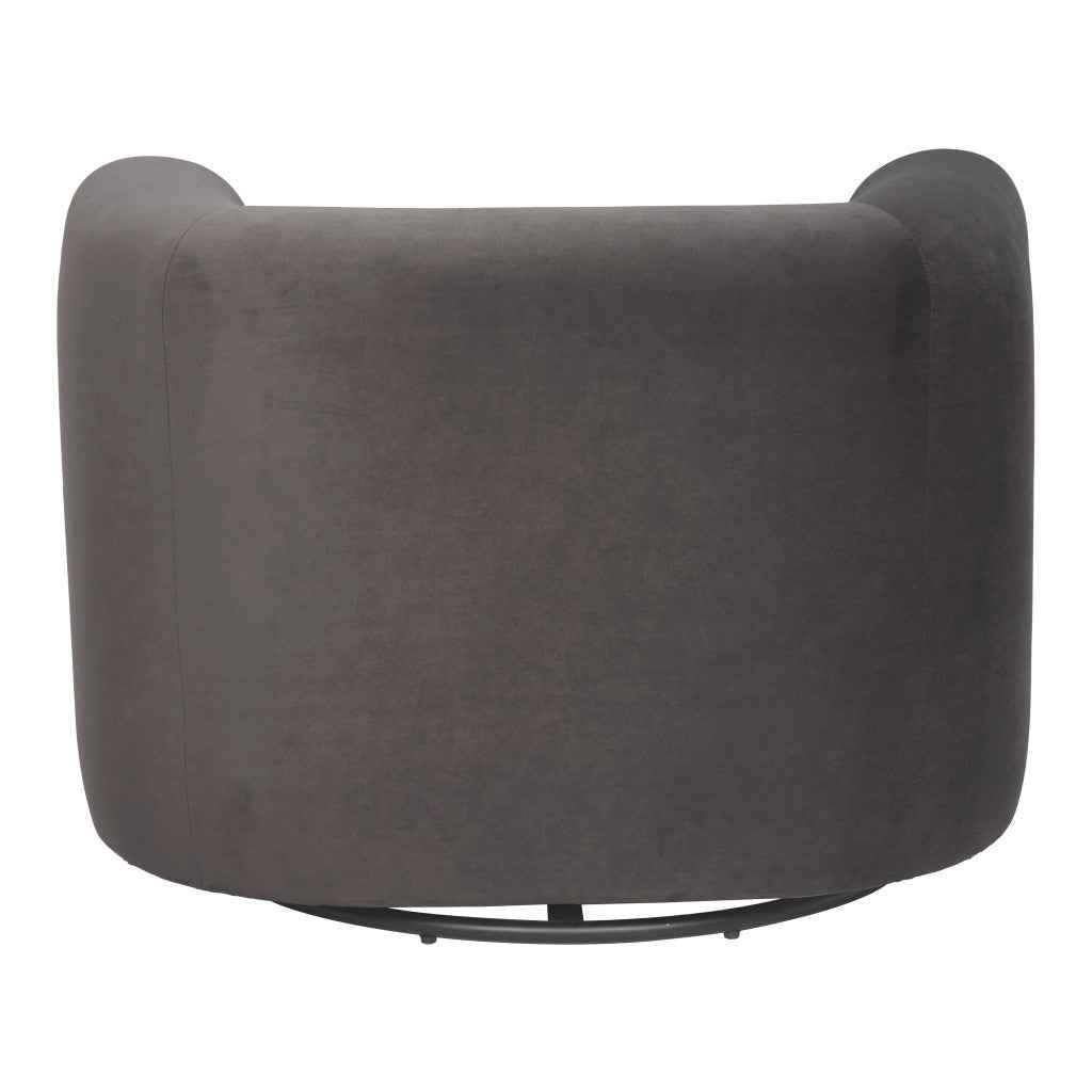 35" Gray Upholstered Swivel Arm Chair