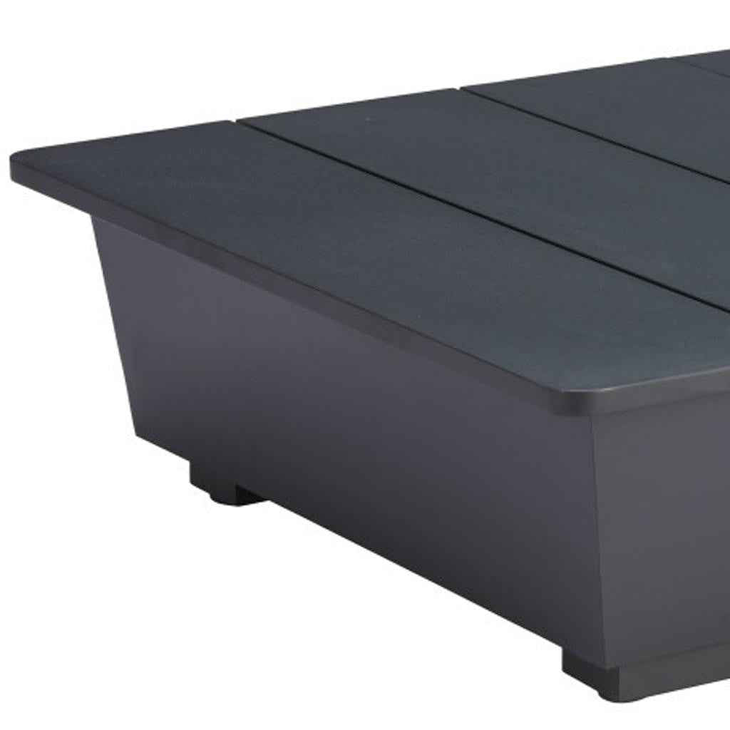 11" Black Aluminum Square Pedestal End Table