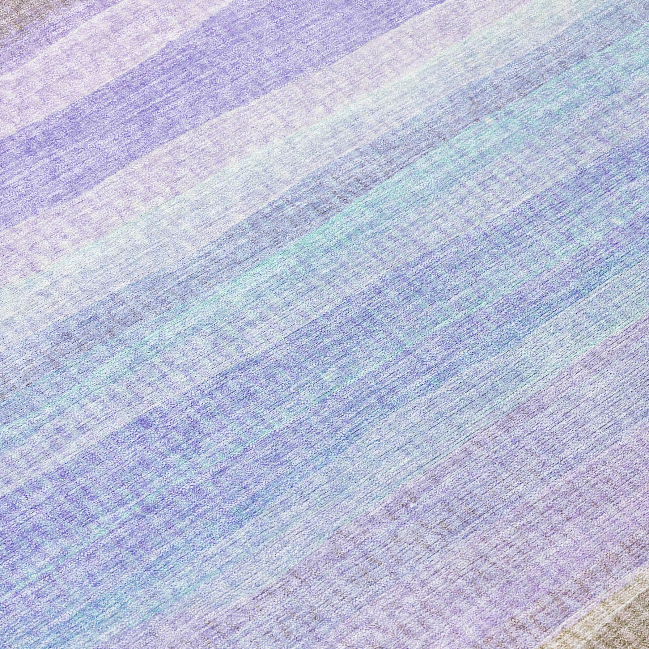 3' X 5' Lavender Sky Blue And Beige Striped Washable Indoor Outdoor Area Rug - Sports & Outdoor