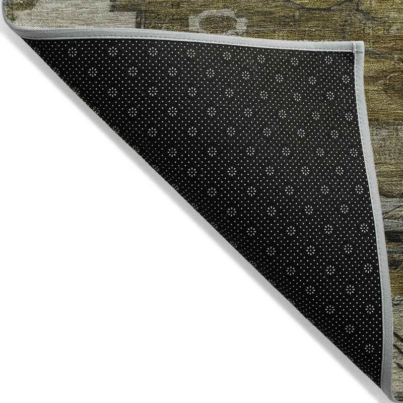 8' X 10' Brown Ivory And Gray Tribal Washable Indoor Outdoor Area Rug