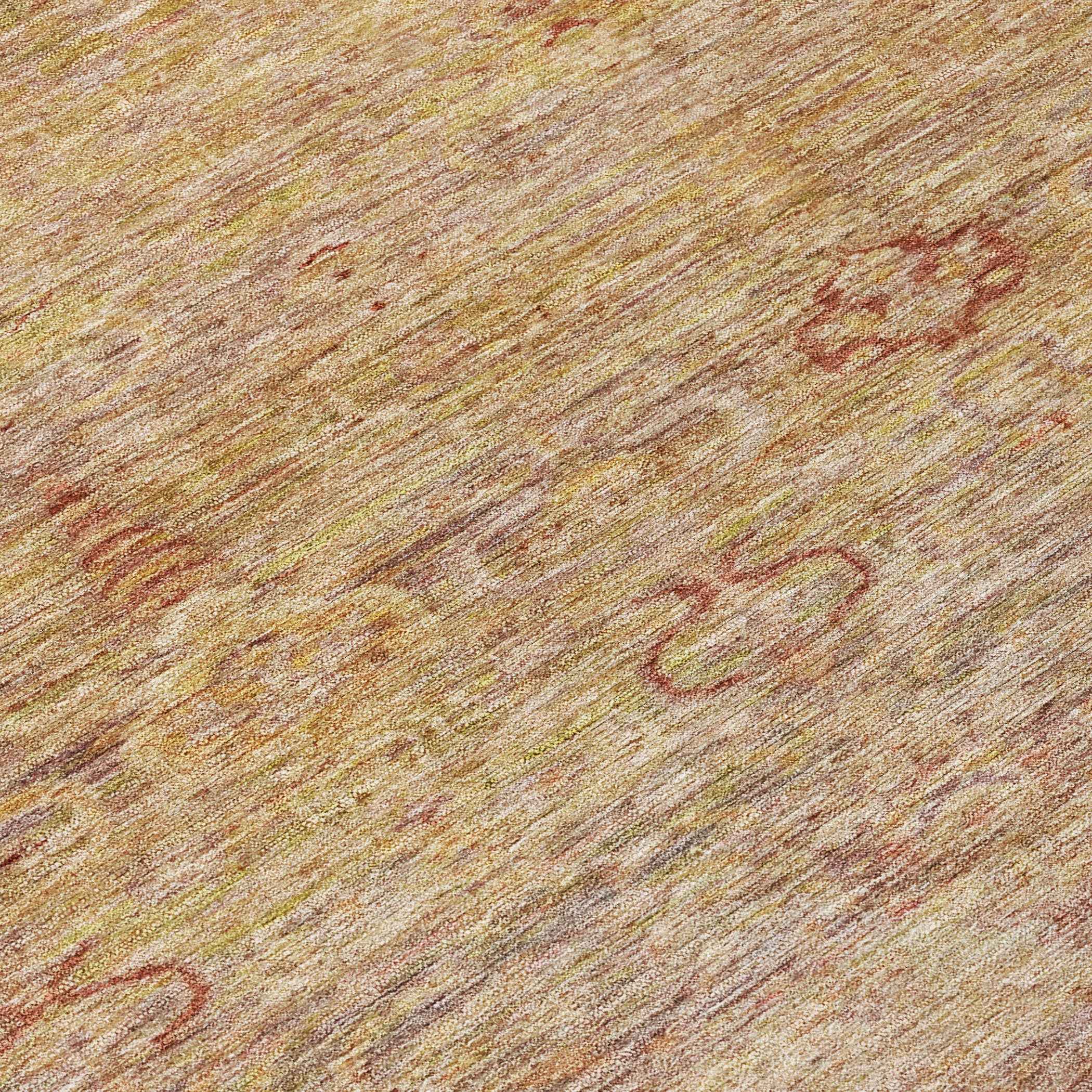 3' X 5' Coral And Copper Oriental Washable Indoor Outdoor Area Rug