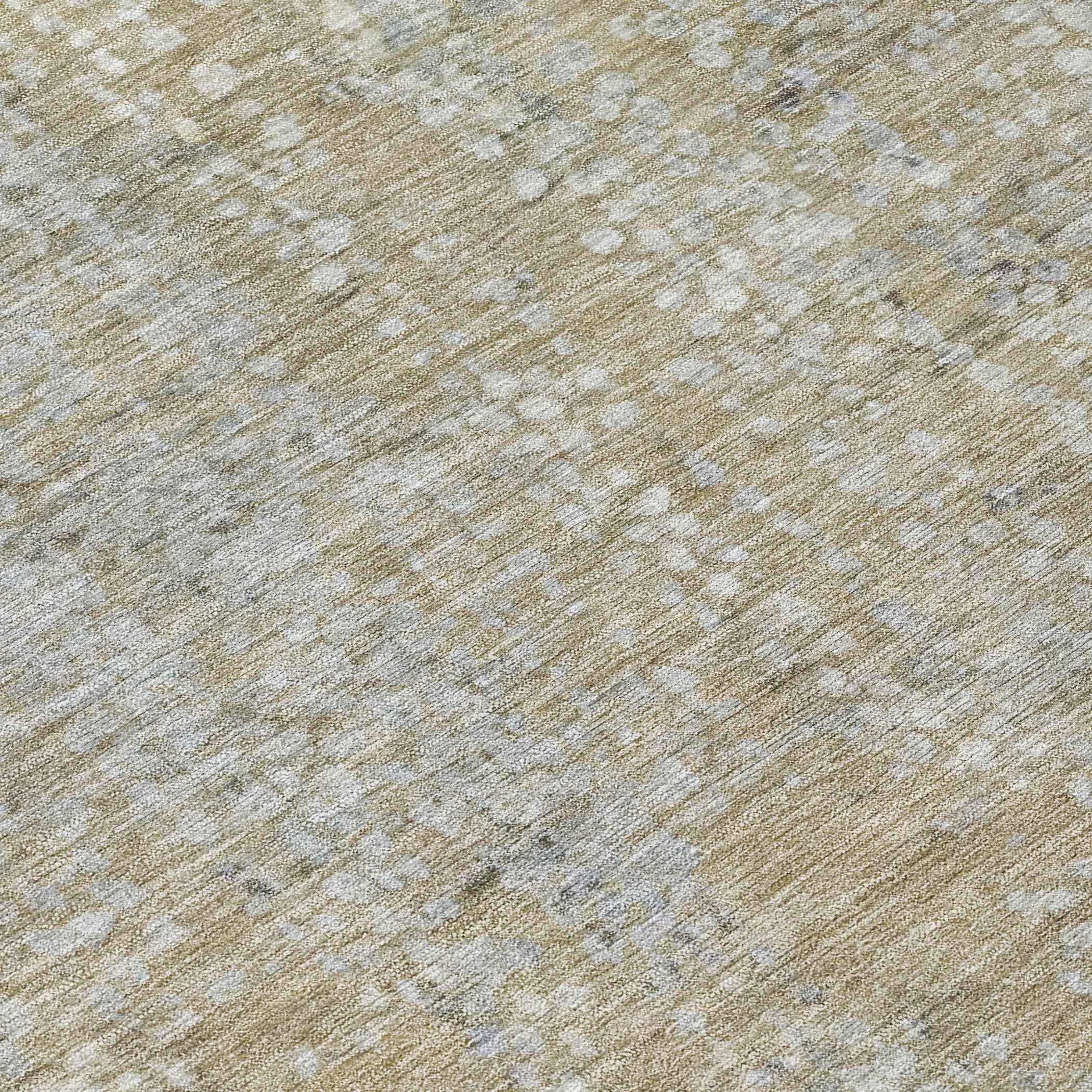 8' X 10' Beige And Ivory Abstract Washable Indoor Outdoor Area Rug