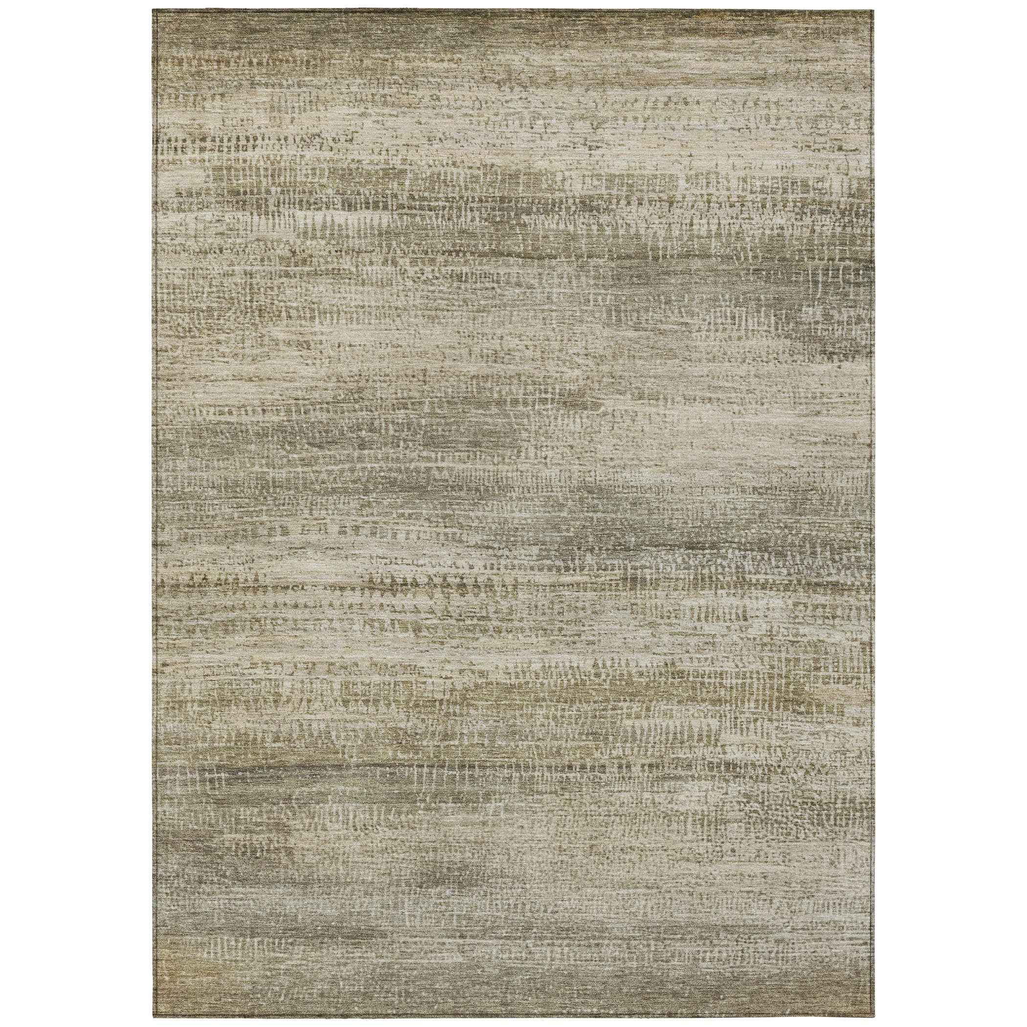 3' X 5' Taupe And Beige Abstract Washable Indoor Outdoor Area Rug