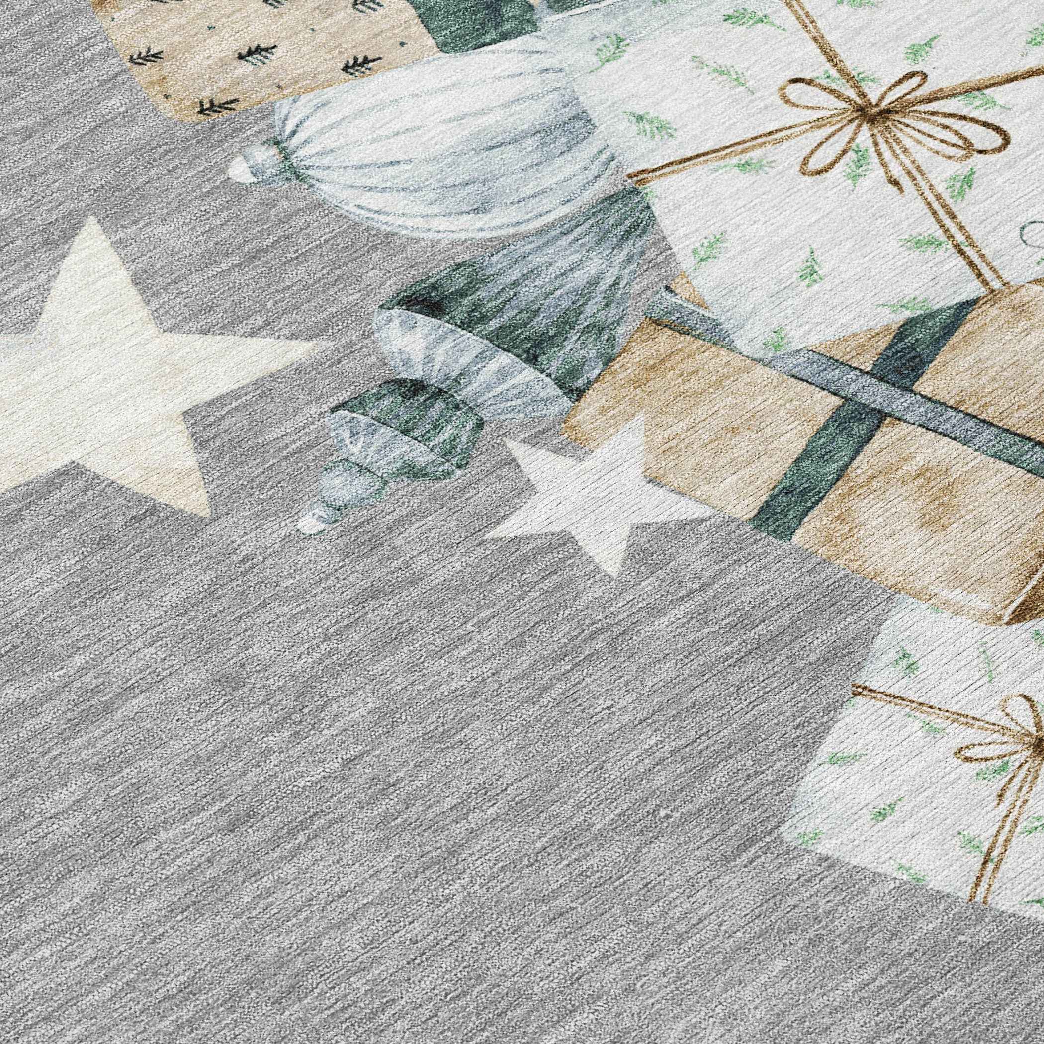 3' X 5' Gray Beige Ivory And Taupe Geometric Washable Indoor Outdoor Area Rug