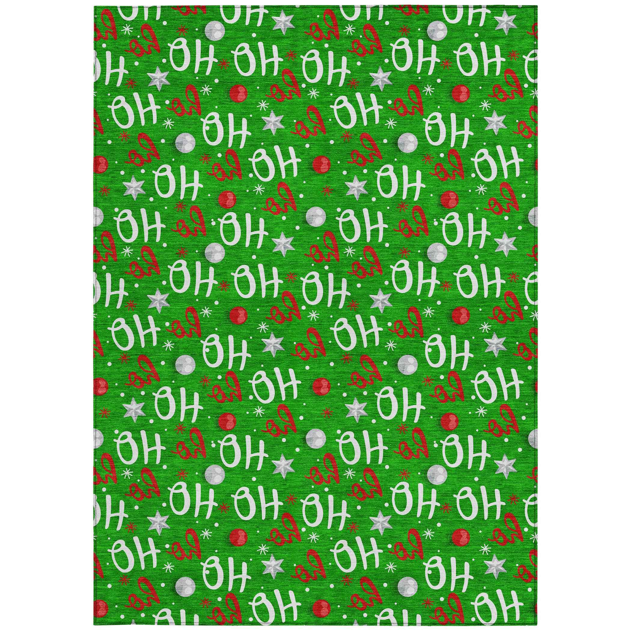 3' X 5' Green White And Red Polka Dot Washable Indoor Outdoor Area Rug