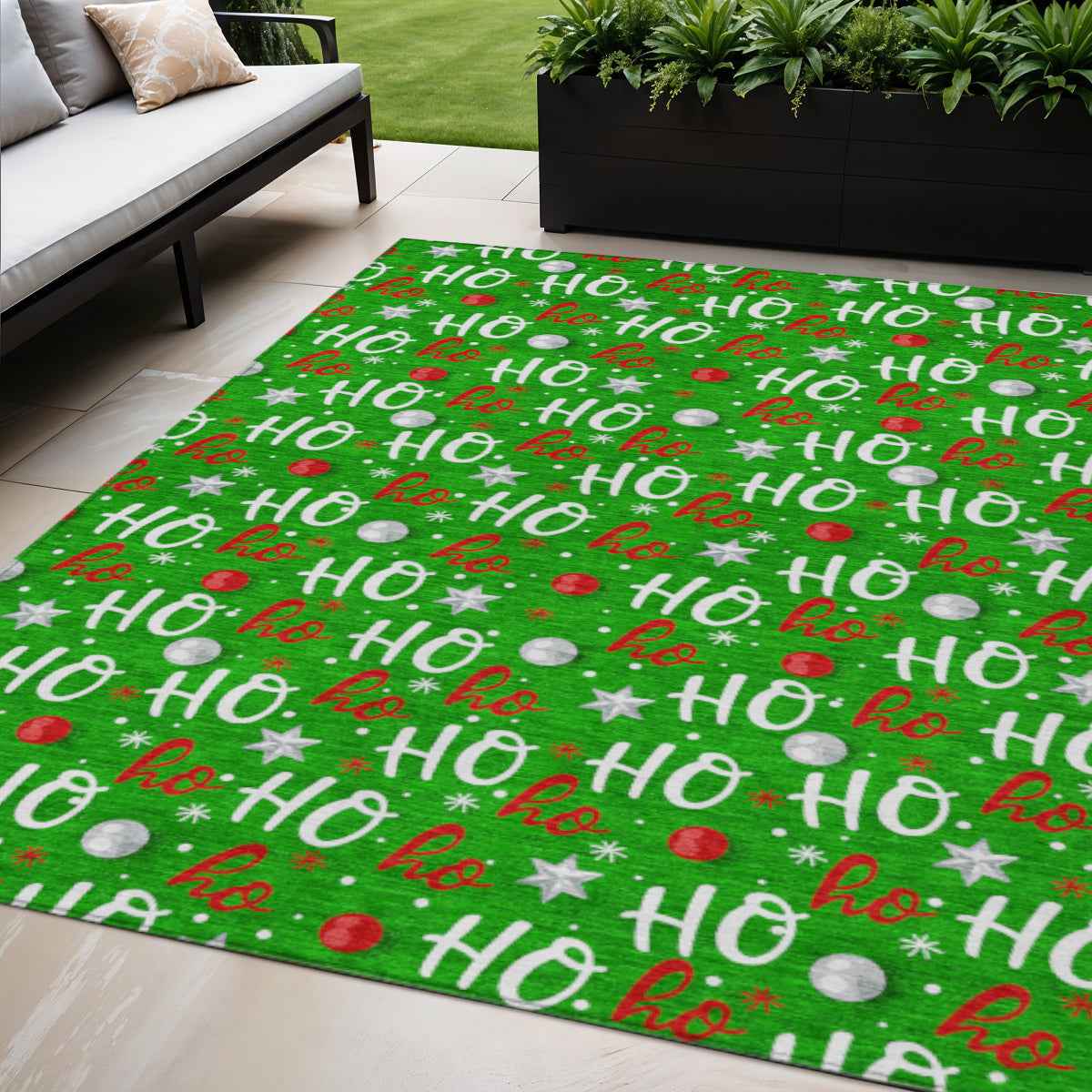 5' X 8' Green White And Red Polka Dot Washable Indoor Outdoor Area Rug