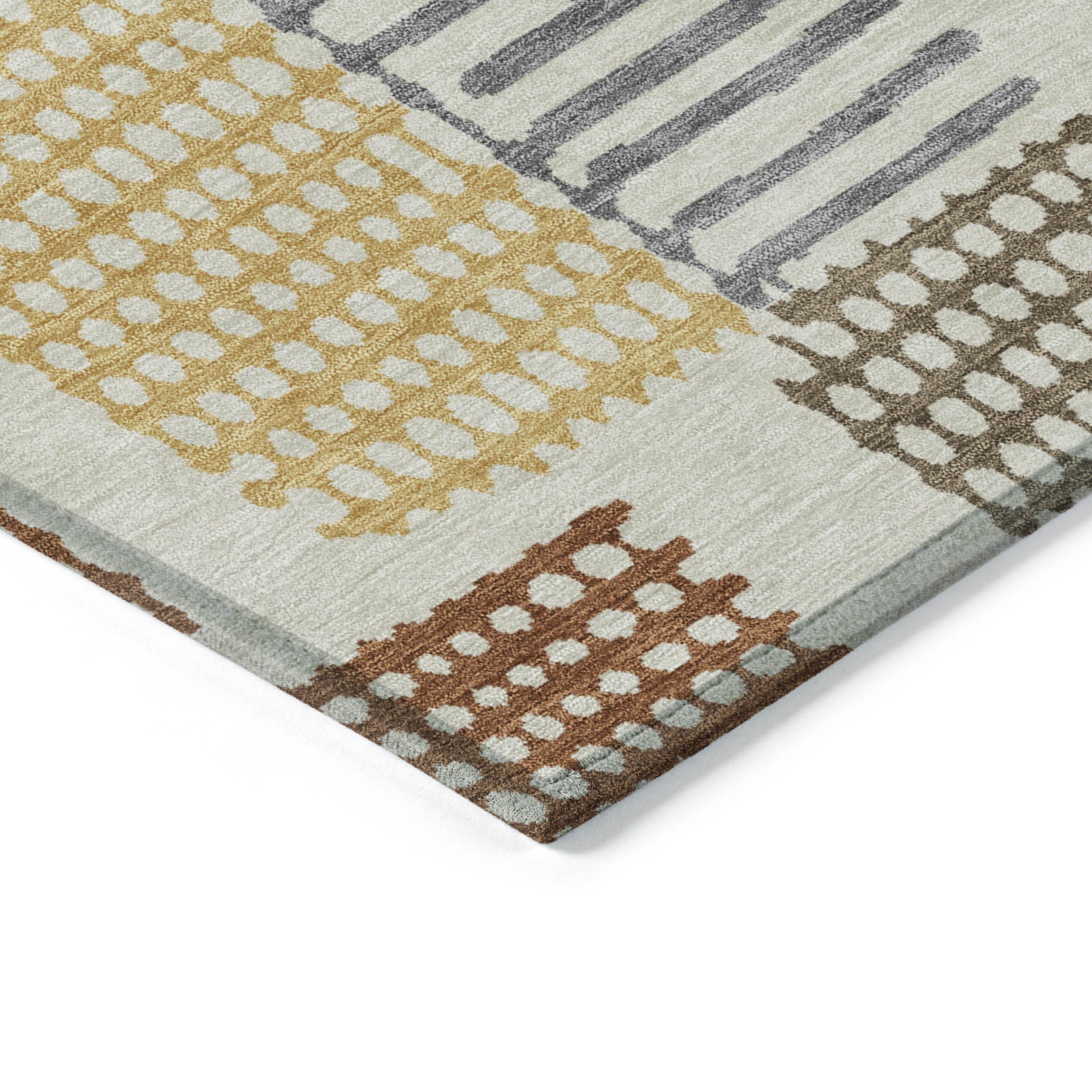 10' X 14' Beige Gold And Blue Geometric Washable Indoor Outdoor Area Rug - Sports & Outdoor