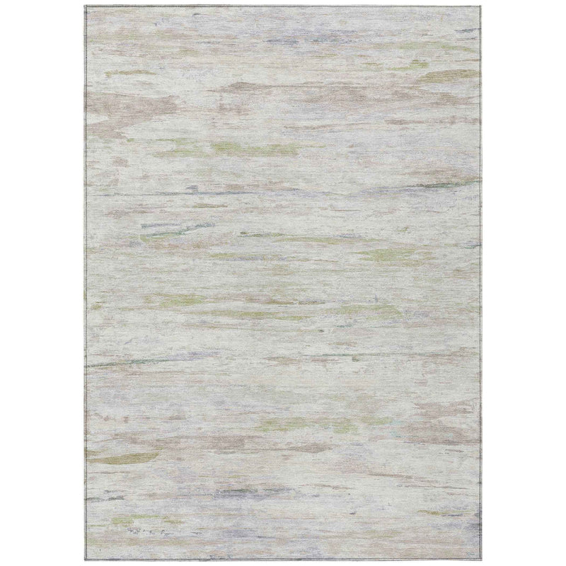 8' X 10' Ivory And Beige Abstract Washable Indoor Outdoor Area Rug