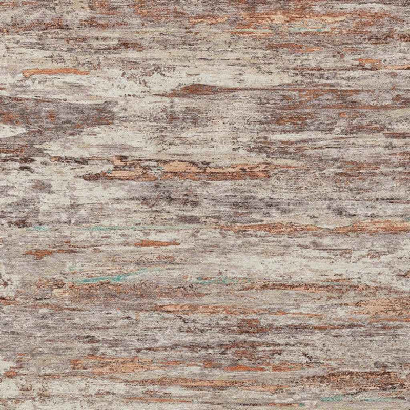 3' X 5' Terra Cotta And Beige Abstract Washable Indoor Outdoor Area Rug