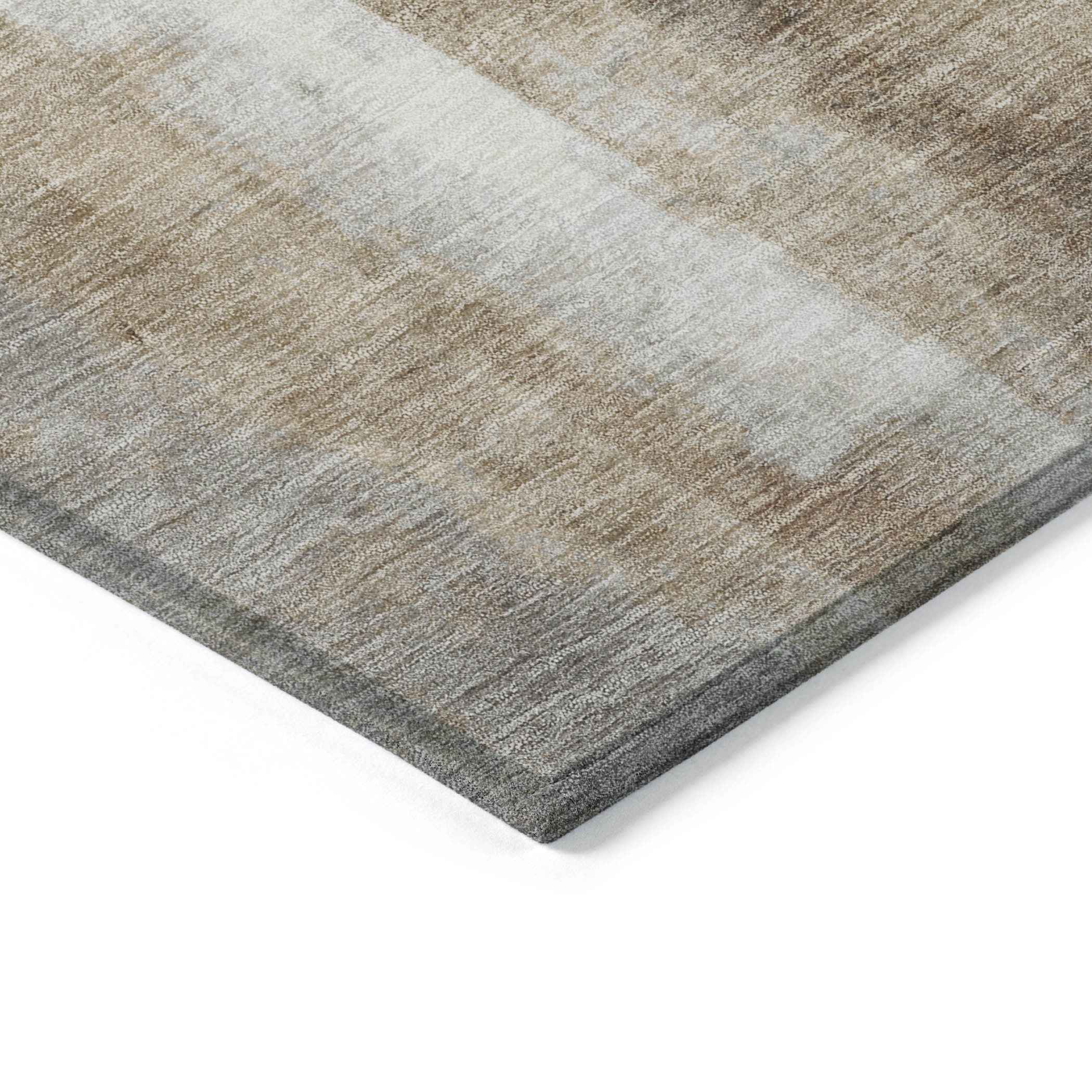 10' X 14' Beige And Ivory Abstract Washable Indoor Outdoor Area Rug