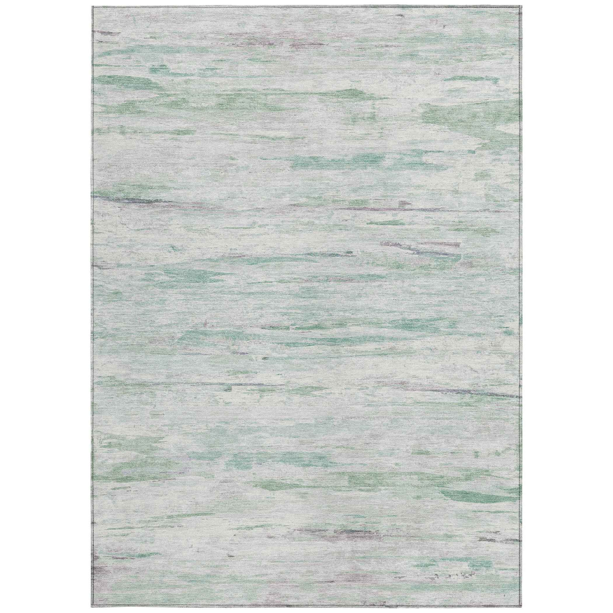 10' X 14' Artichoke Green And Ivory Abstract Washable Indoor Outdoor Area Rug