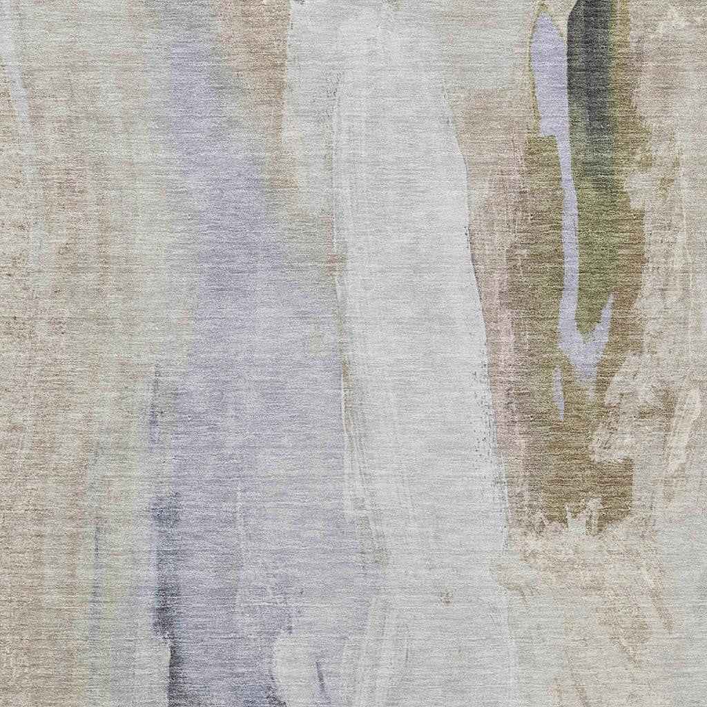 8' X 10' Ivory And Charcoal Abstract Washable Indoor Outdoor Area Rug