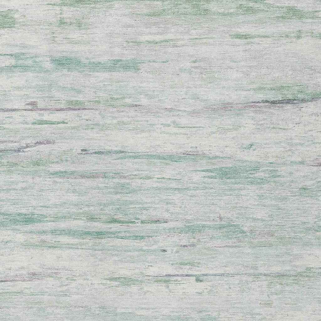 9' X 12' Artichoke Green And Ivory Abstract Washable Indoor Outdoor Area Rug