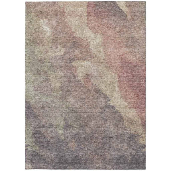 8' X 10' Copper And Taupe Abstract Washable Indoor Outdoor Area Rug