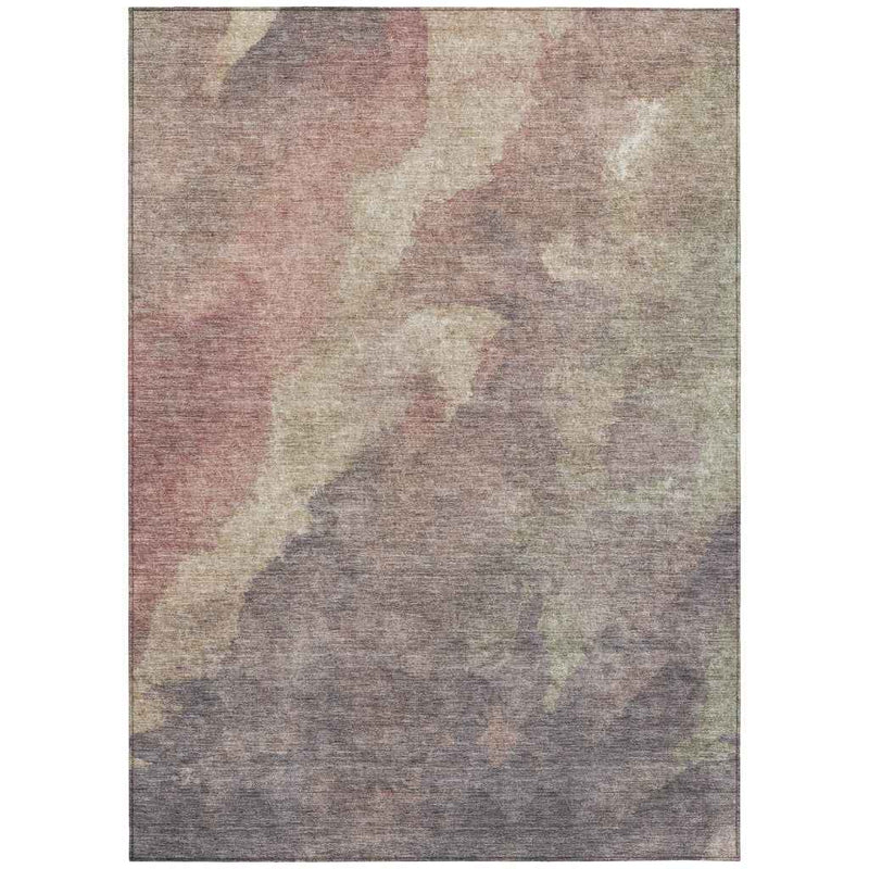 8' X 10' Copper And Taupe Abstract Washable Indoor Outdoor Area Rug