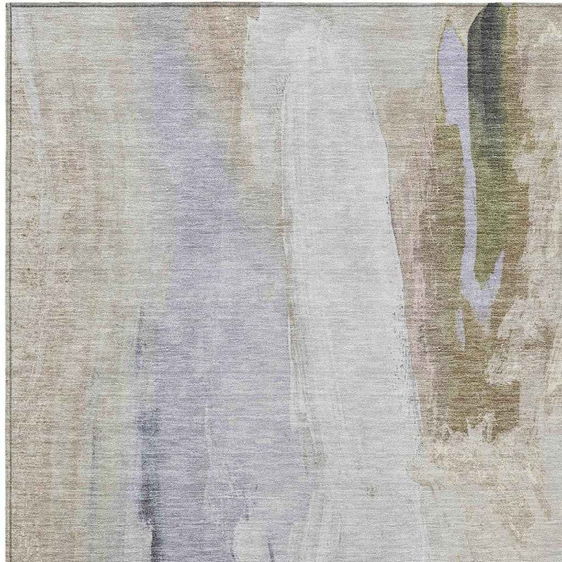 3' X 5' Ivory And Charcoal Abstract Washable Indoor Outdoor Area Rug