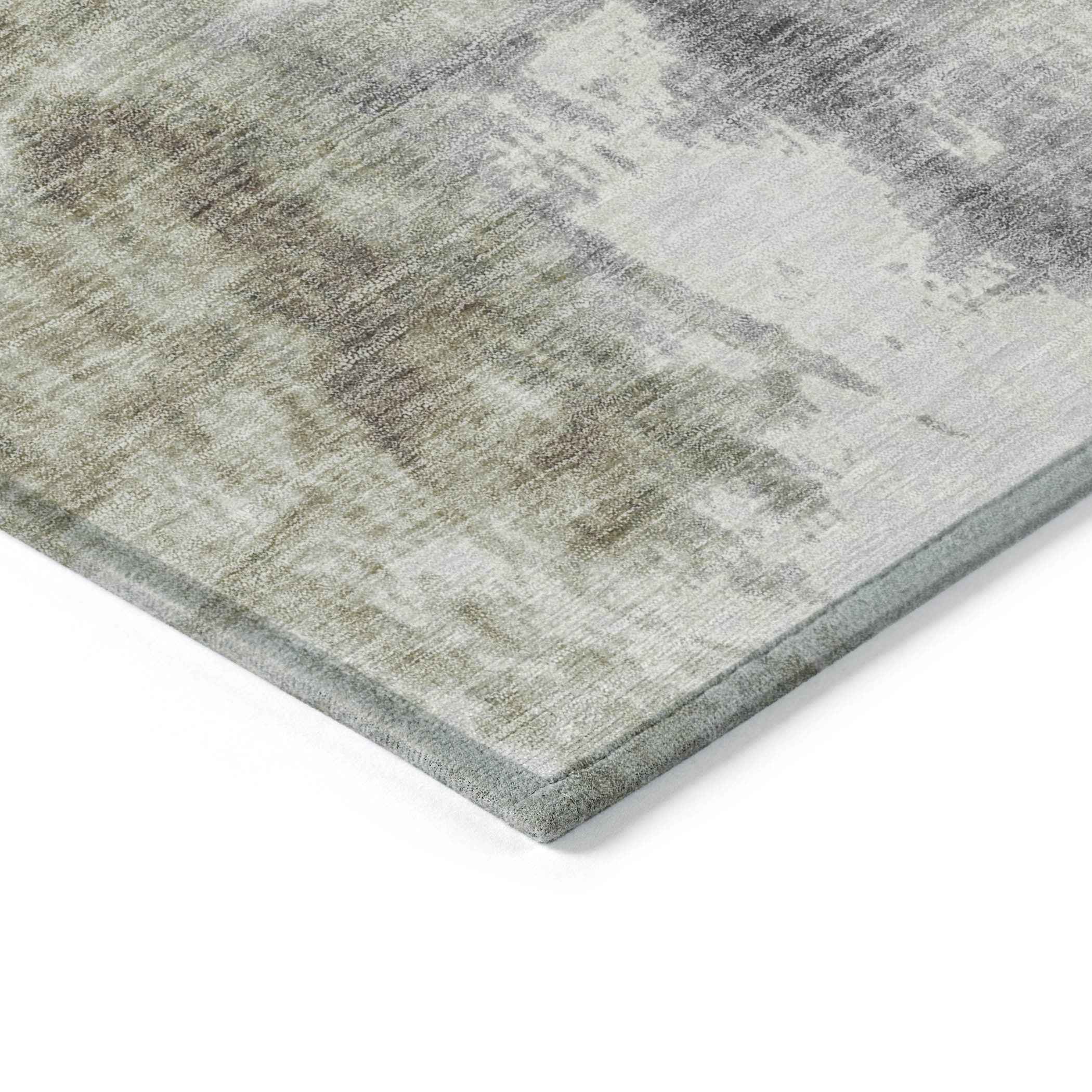 10' X 14' Beige And Ivory Abstract Washable Indoor Outdoor Area Rug