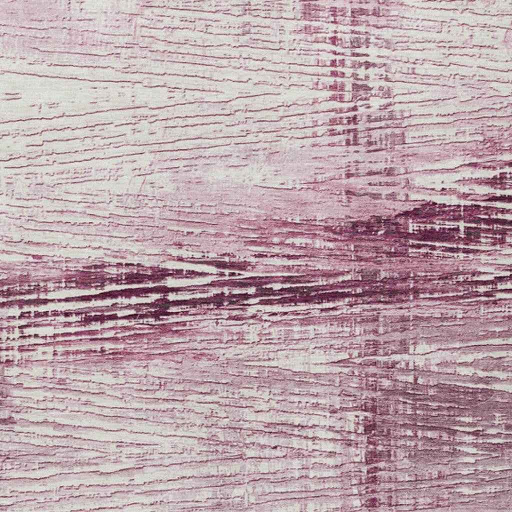 8' X 10' Blush And Ivory Striped Washable Indoor Outdoor Area Rug