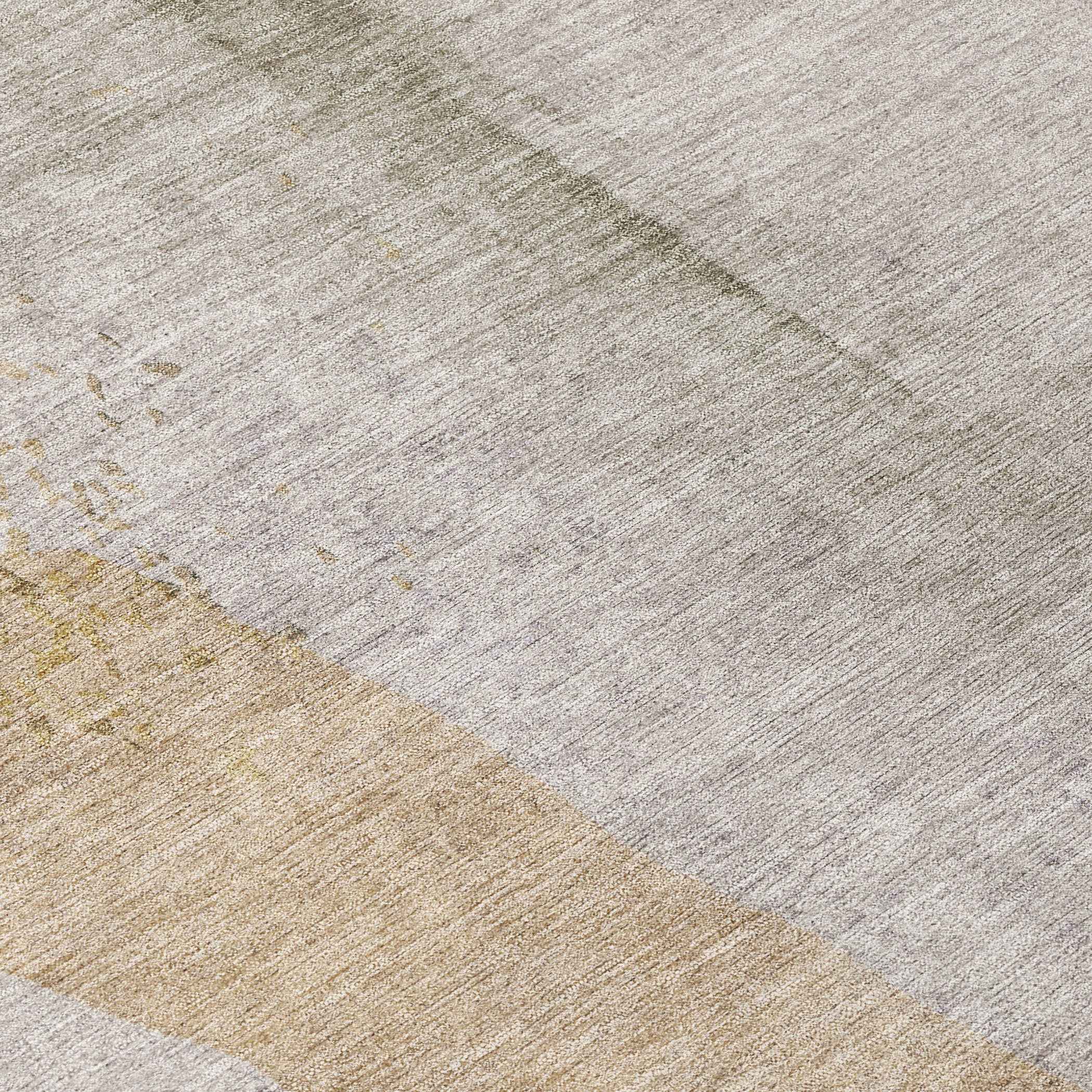 8' Beige And Taupe Round Abstract Washable Indoor Outdoor Area Rug