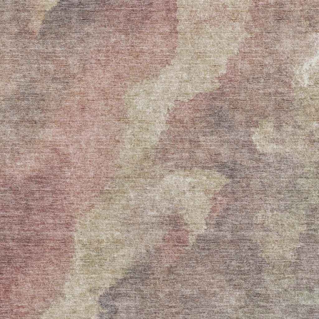 5' X 8' Copper And Taupe Abstract Washable Indoor Outdoor Area Rug