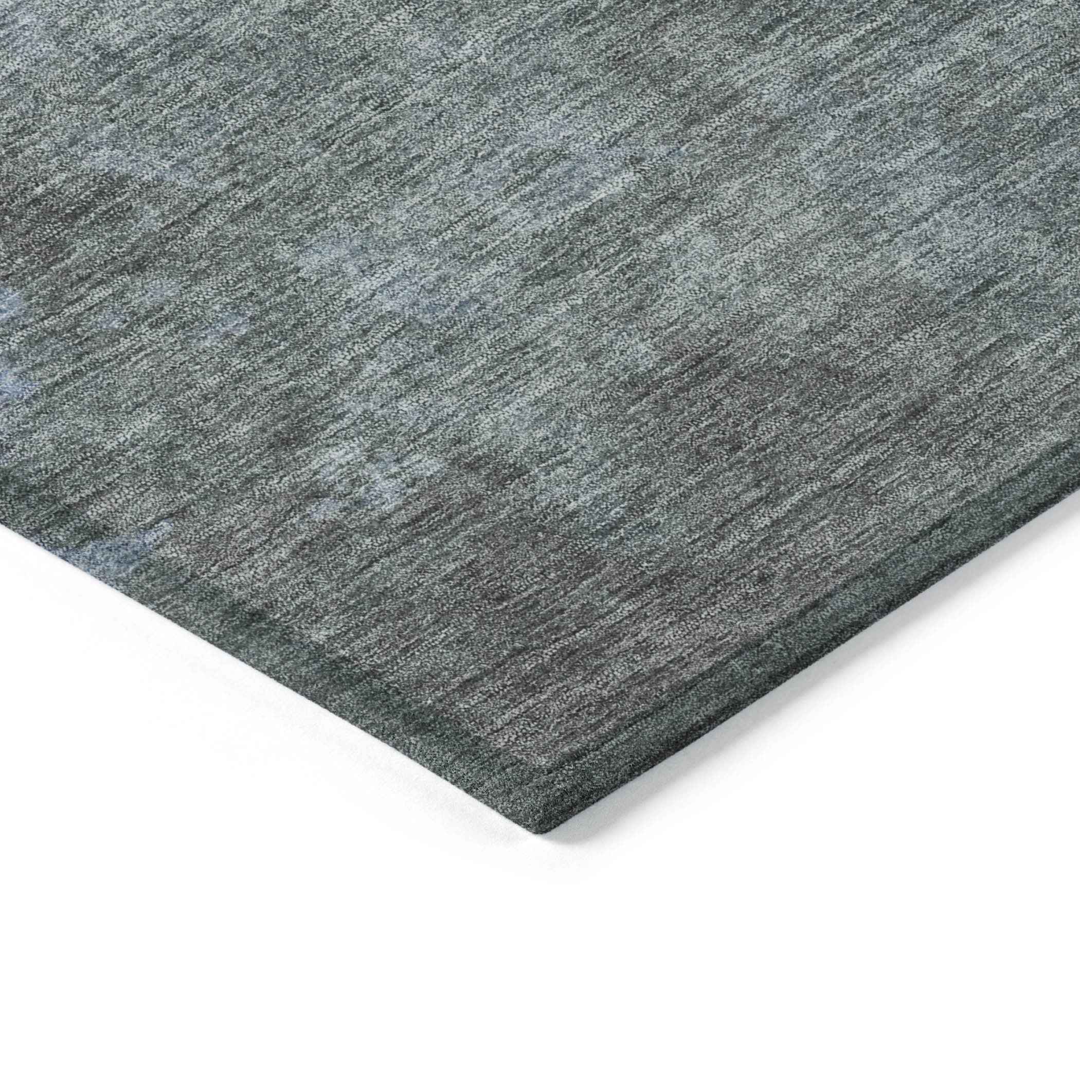 3' X 5' Blue And Gray Abstract Washable Indoor Outdoor Area Rug