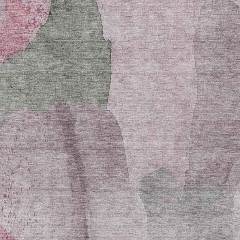 10' X 14' Blush And Gray Abstract Washable Indoor Outdoor Area Rug