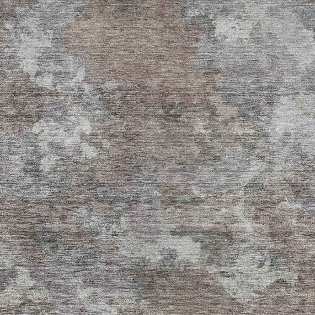 3' X 5' Brown And Ivory Abstract Washable Indoor Outdoor Area Rug