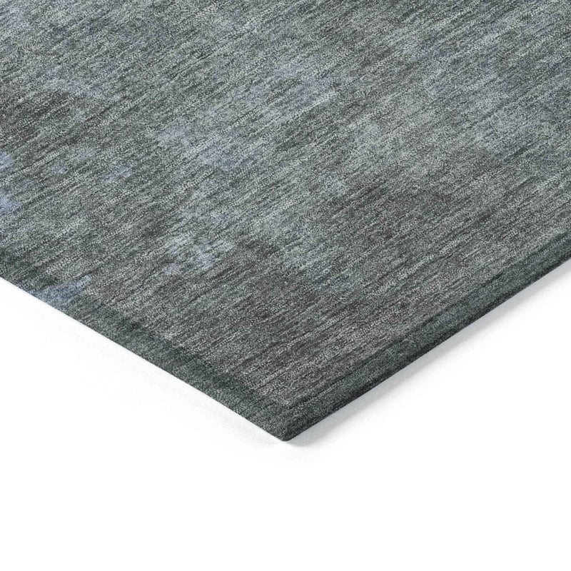 5' X 8' Blue And Gray Abstract Washable Indoor Outdoor Area Rug
