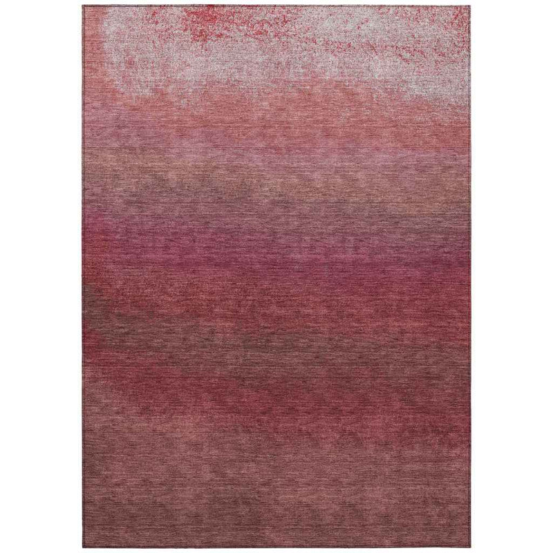 3' X 5' Red And Blush Ombre Washable Indoor Outdoor Area Rug
