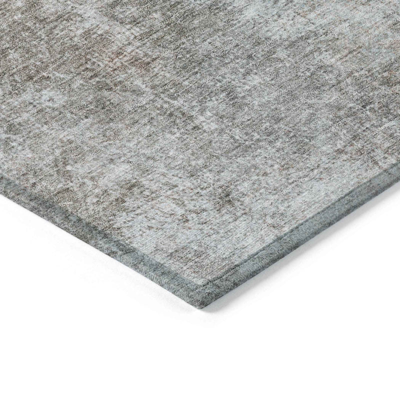 10' X 14' Copper And Navy Blue Abstract Washable Indoor Outdoor Area Rug