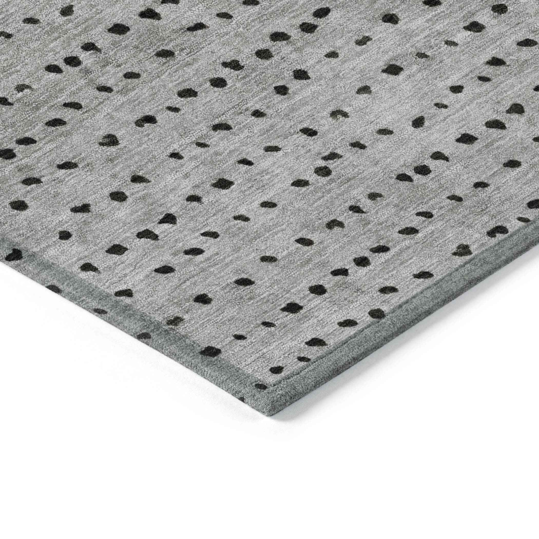 8' Copper And Gray Round Abstract Washable Indoor Outdoor Area Rug