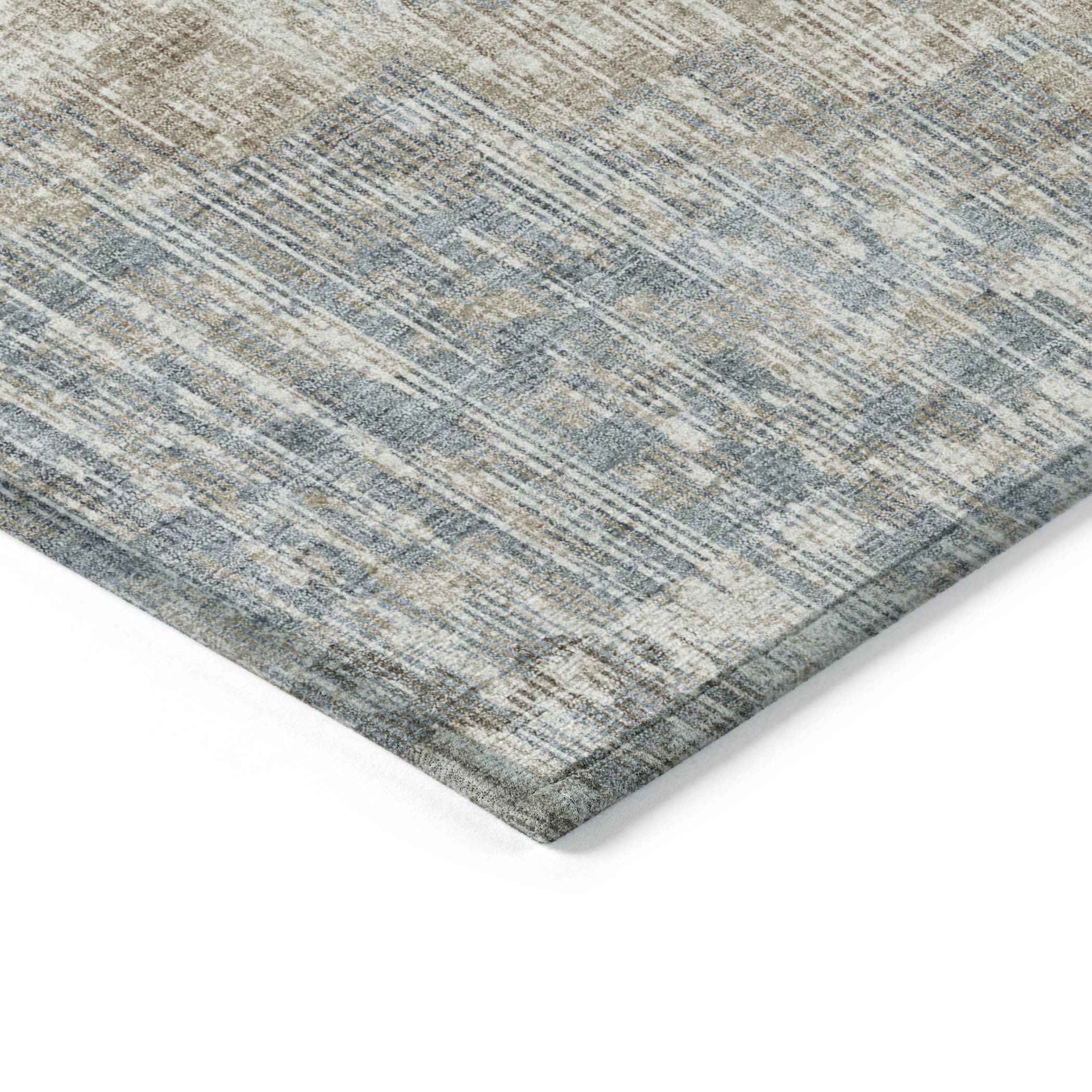 10' X 14' Beige And Gray Geometric Washable Indoor Outdoor Area Rug