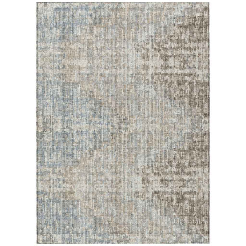 8' X 10' Beige And Gray Geometric Washable Indoor Outdoor Area Rug