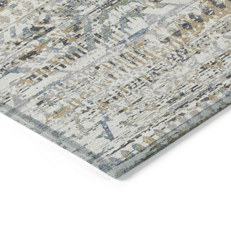 8' X 10' Ivory And Beige Moroccan Washable Indoor Outdoor Area Rug