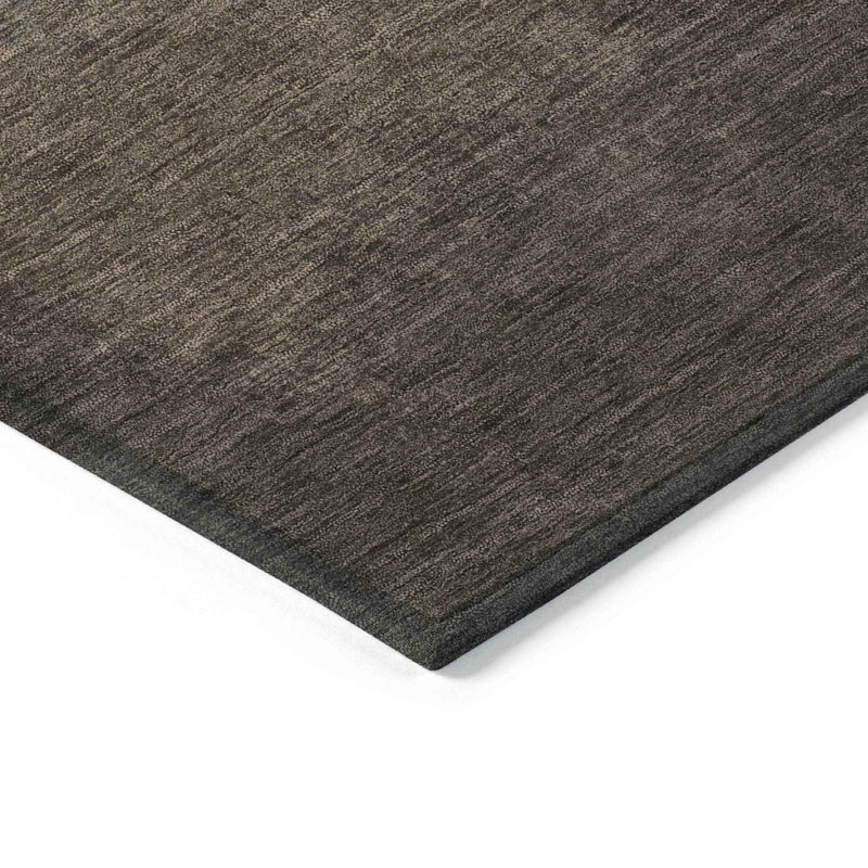 8' Brown And Beige Round Ombre Washable Indoor Outdoor Area Rug