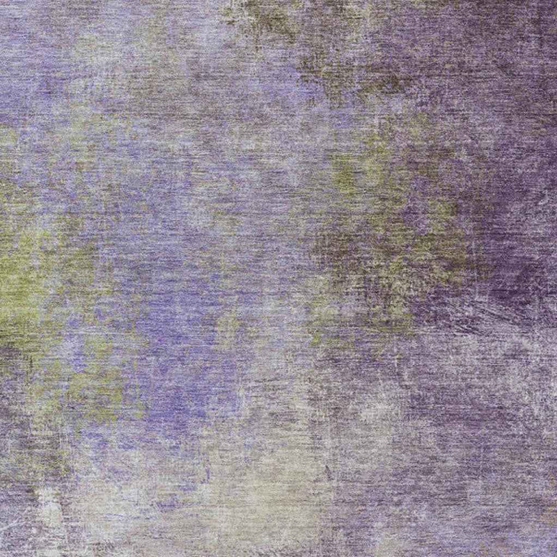 8' X 10' Purple And Olive Green Abstract Washable Indoor Outdoor Area Rug