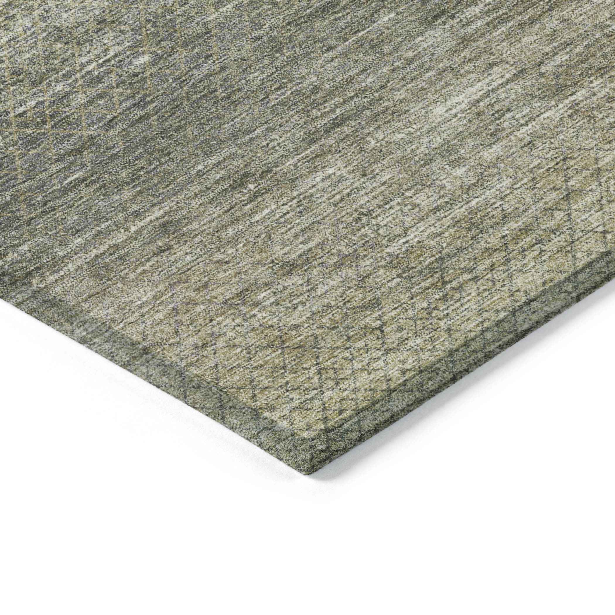 3' X 5' Fern Green And Gray Geometric Washable Indoor Outdoor Area Rug