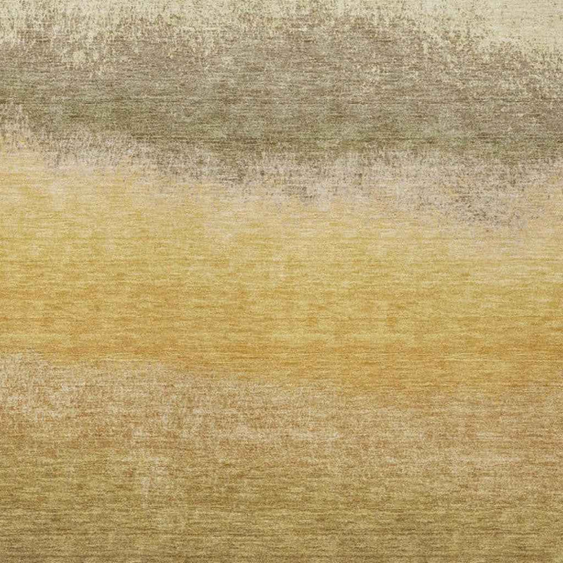 8' X 10' Gold And Wheat Ombre Washable Indoor Outdoor Area Rug