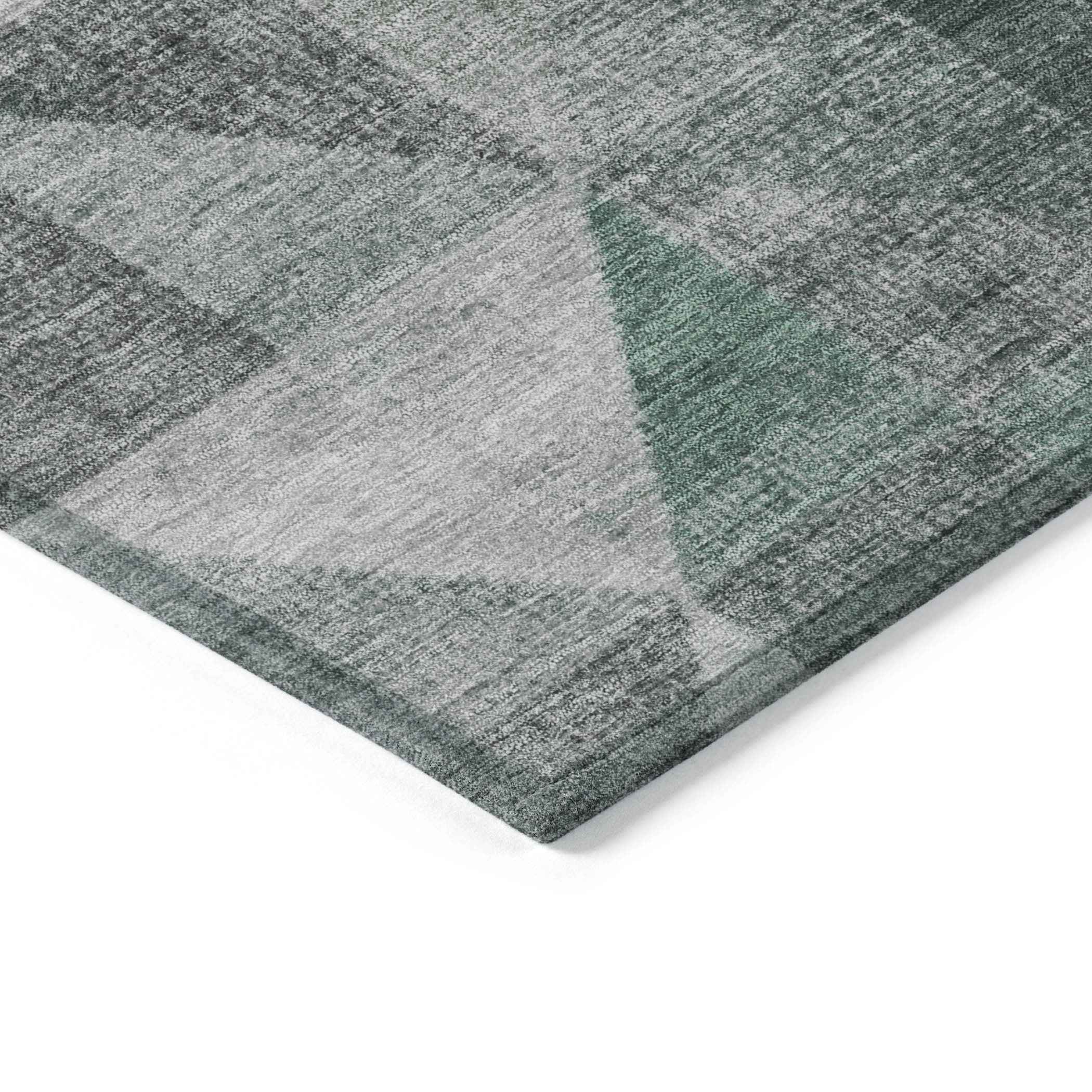 10' X 14' Blush And Green Geometric Washable Indoor Outdoor Area Rug