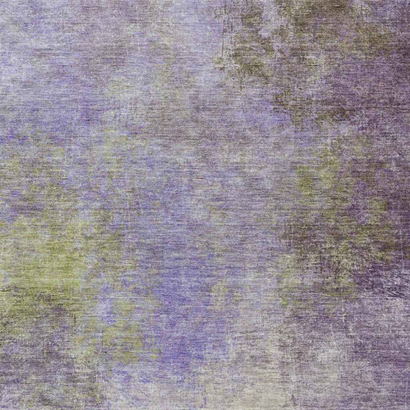 3' X 5' Purple And Olive Green Abstract Washable Indoor Outdoor Area Rug