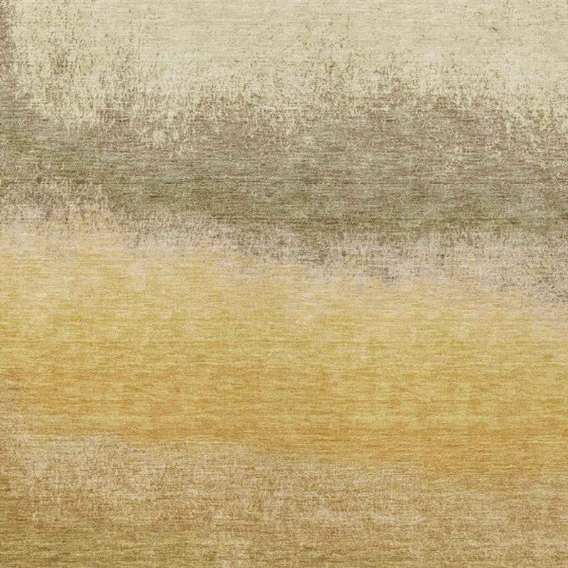 10' X 14' Gold And Wheat Ombre Washable Indoor Outdoor Area Rug