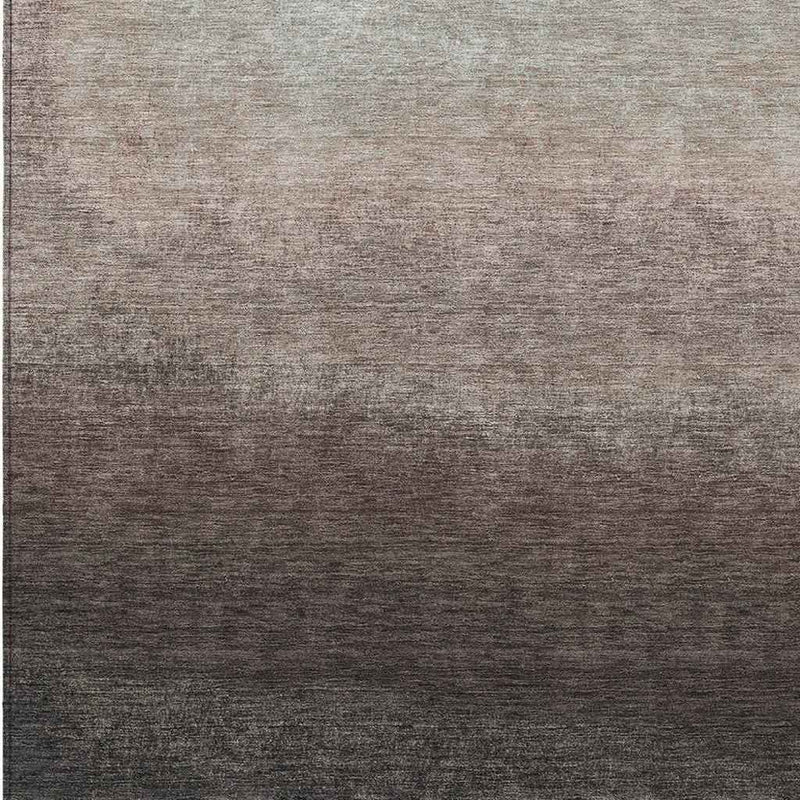 10' X 14' Black And Silver Ombre Washable Indoor Outdoor Area Rug